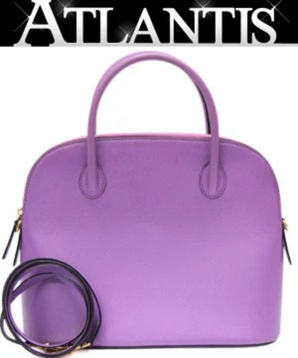 Celine Bolide 2way Shoulder Bag Leather Purple